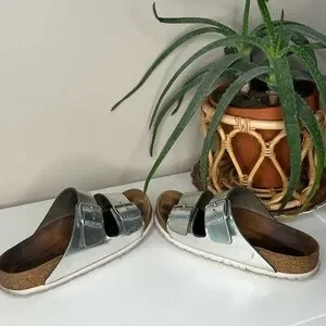 Birkenstock Shoes Birkenstock Arizona Chunky Sandals Silver — free download